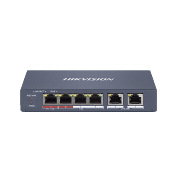 Hikvision DS-3E1106HP-EI 4-ports fast 100Mbps smart managed PoE switch
